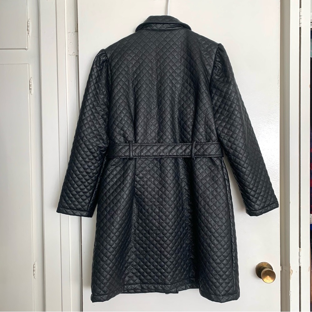 MISSGUIDED Black Faux Leather Coat - Picture 8 of 8